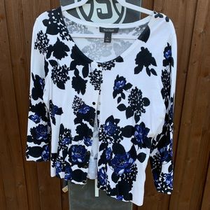 WHBM Black floral sweater